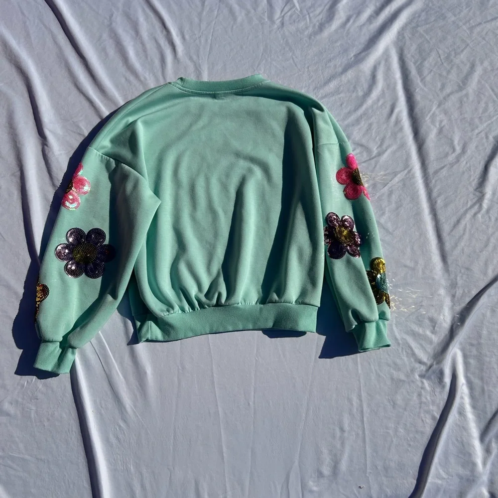 Simply Southern Mint Green Crewneck with Pink Label size small - Picture 6 of 7